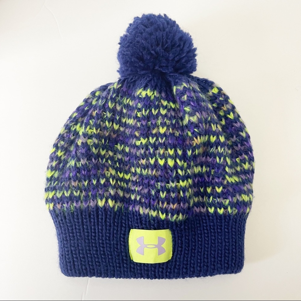 Under Armour Purple & Light Green Pom Beanie Size Youth Girls